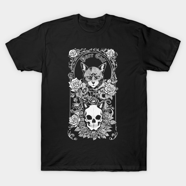 Purr Evil - Goth Cat T-Shirt by SimonSay